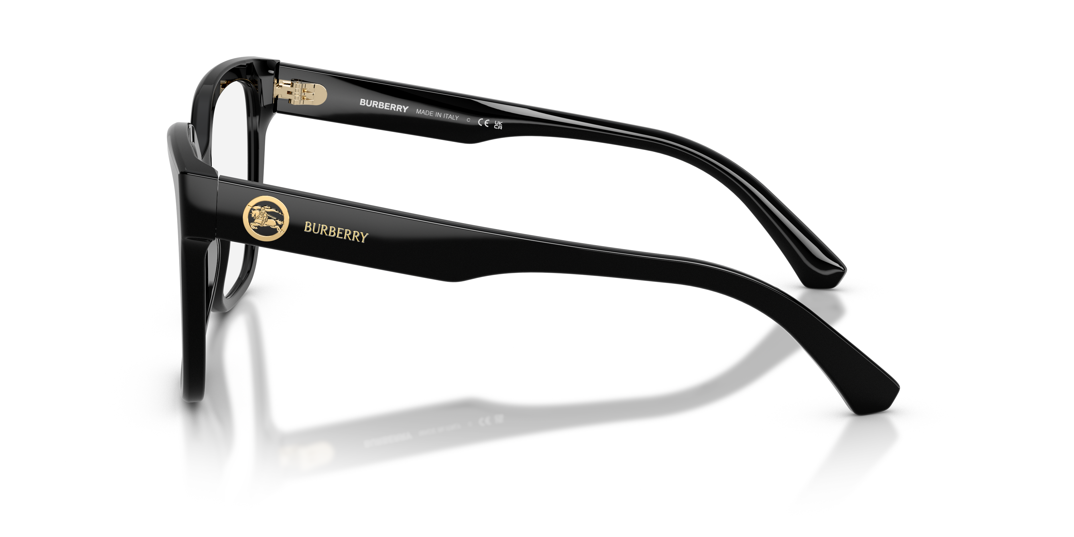 BE2443 Zwart AcetaatEyeglass Frames van B24, Zijaanzicht