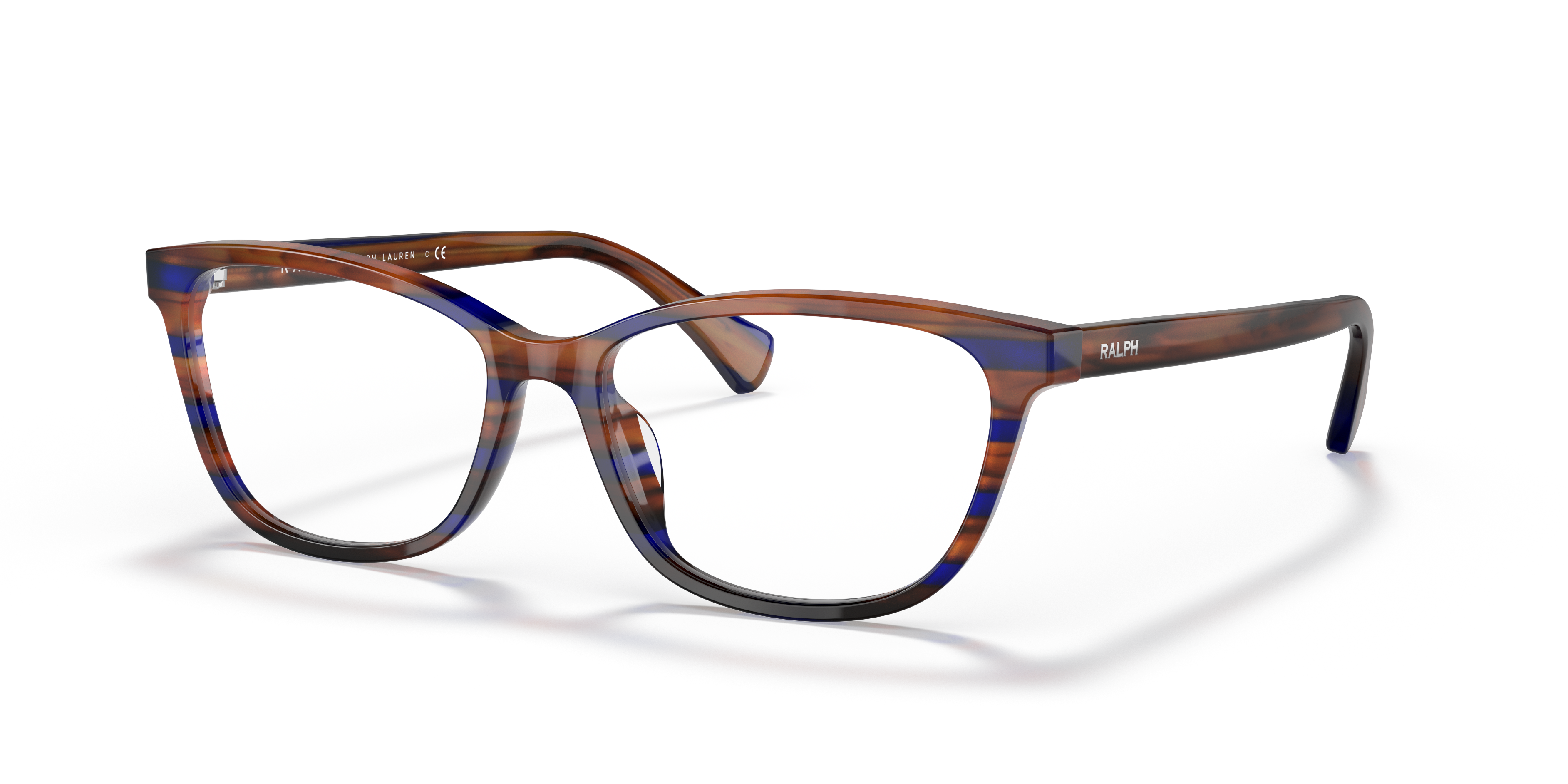 RA7133U Striped Brown Blue AcetaatEyeglass Frames van B24, Hoekweergave
