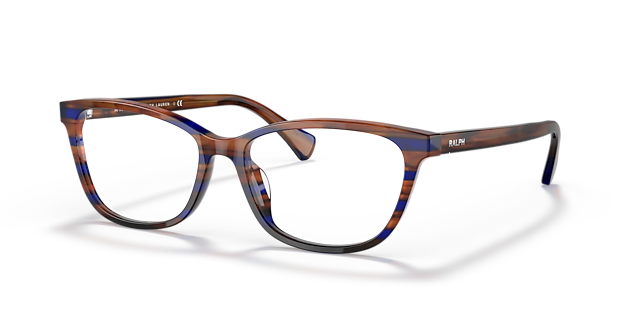 RA7133U Striped Brown Blue AcetatEyeglass Frames von B24, Dreiviertelansicht
