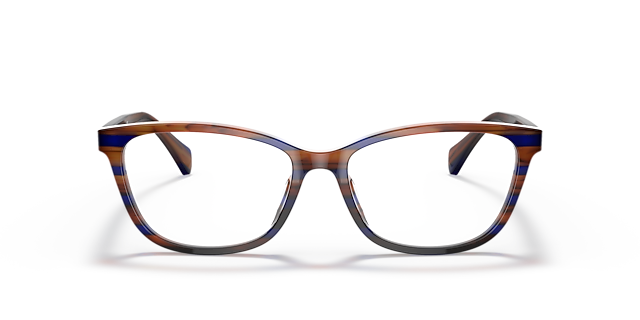 RA7133U Striped Brown Blue AcetatEyeglass Frames von B24, Vorderansicht