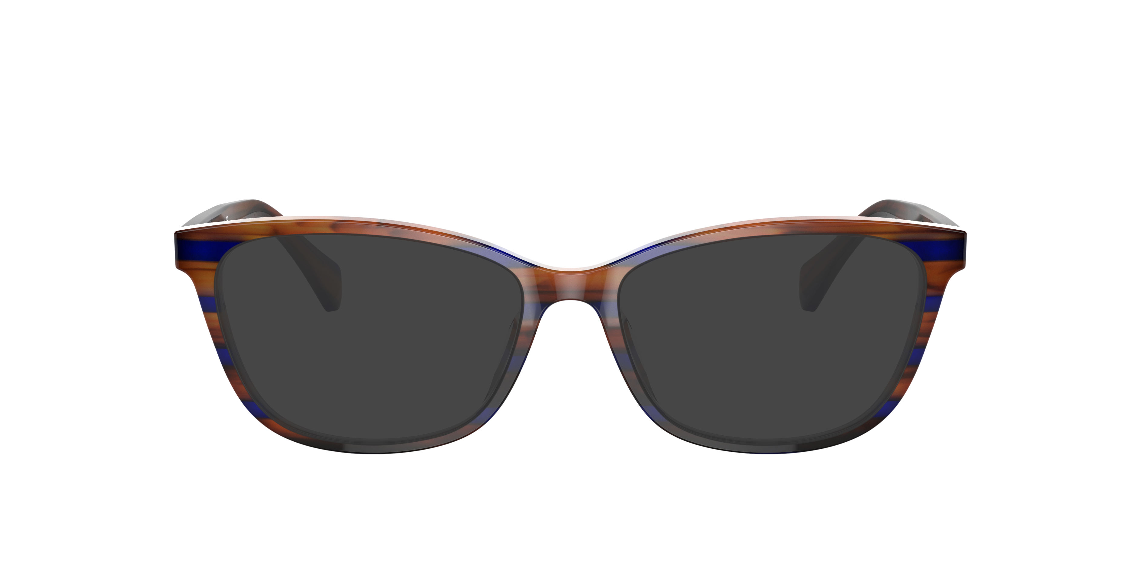 RA7133U Striped Brown Blue AcetaatEyeglass Frames van B24, met getinte lenzen