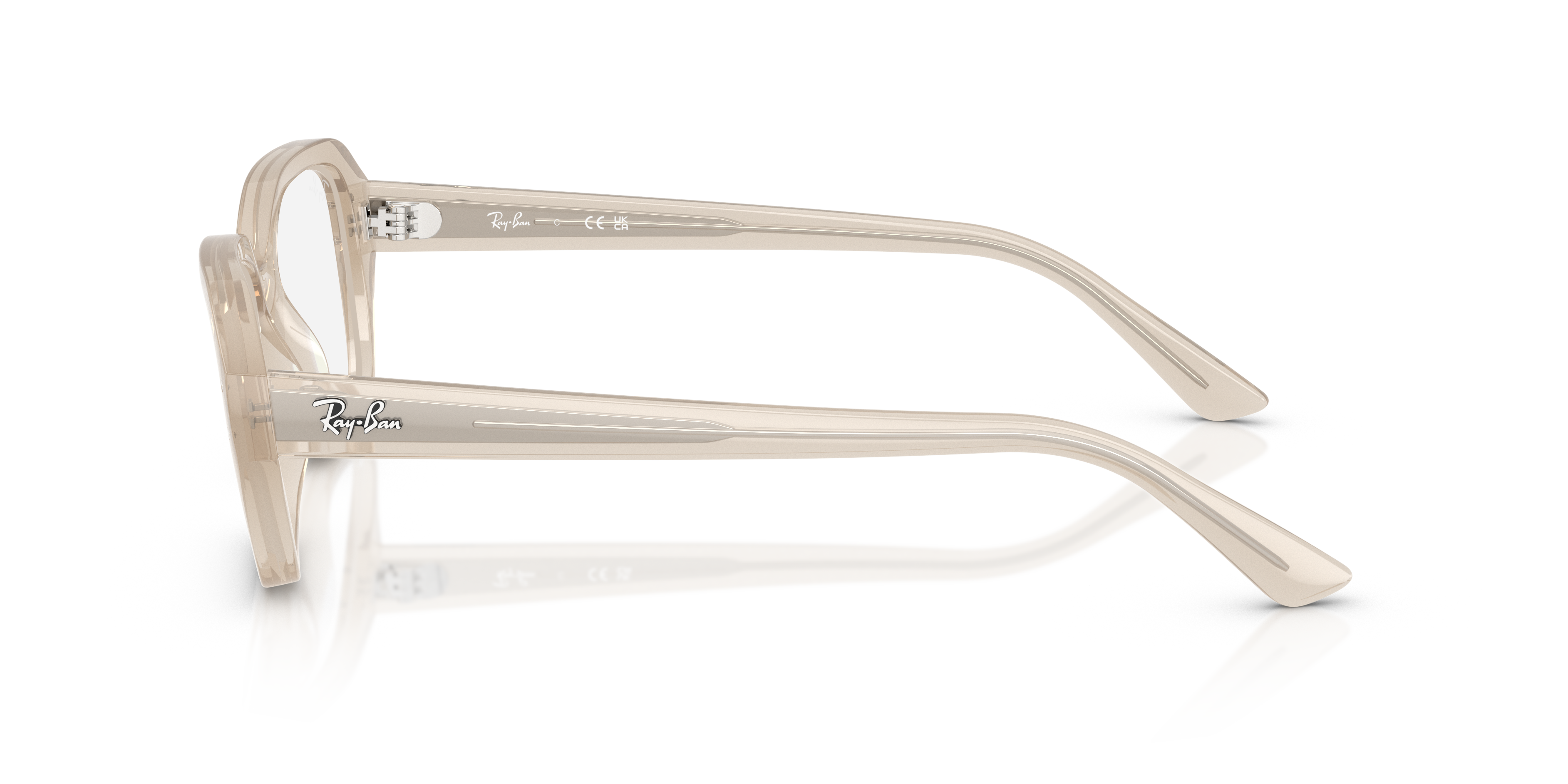 RB7258 Cloudy Warm White KunststofEyeglass Frames van B24, Zijaanzicht