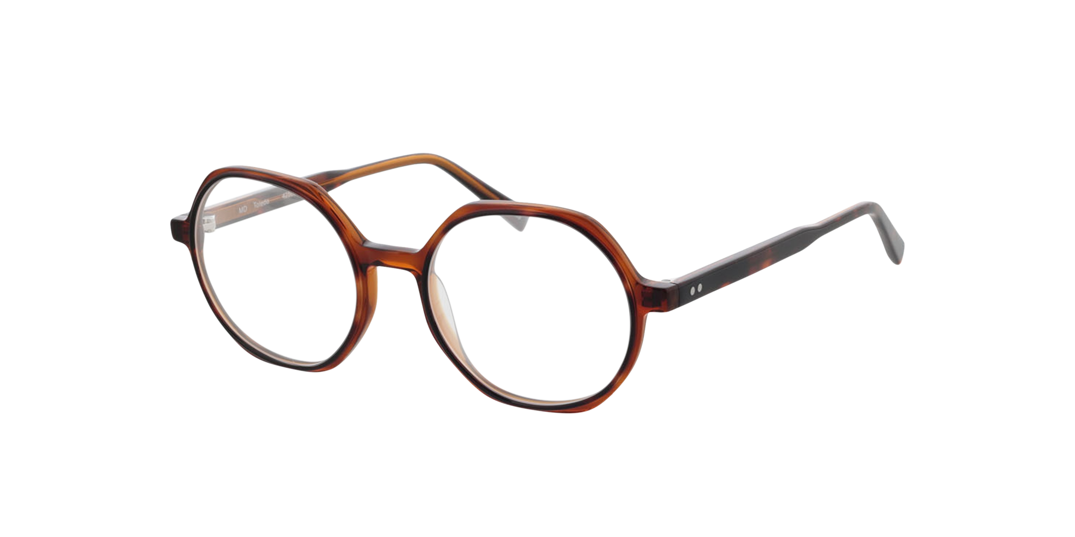Toledo Tweelaags Havana  &  bruin AcetaatEyeglass Frames van B24, Hoekweergave