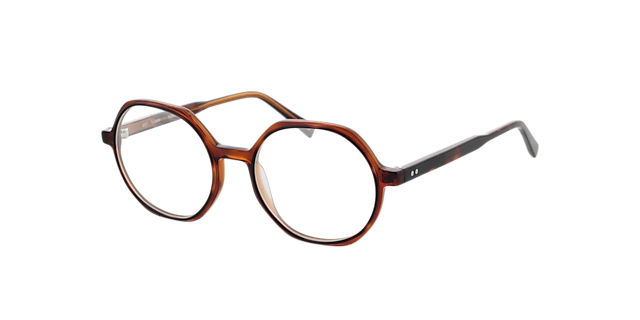 Toledo Tweelaags Havana  &  bruin AcetaatEyeglass Frames van B24, Hoekweergave