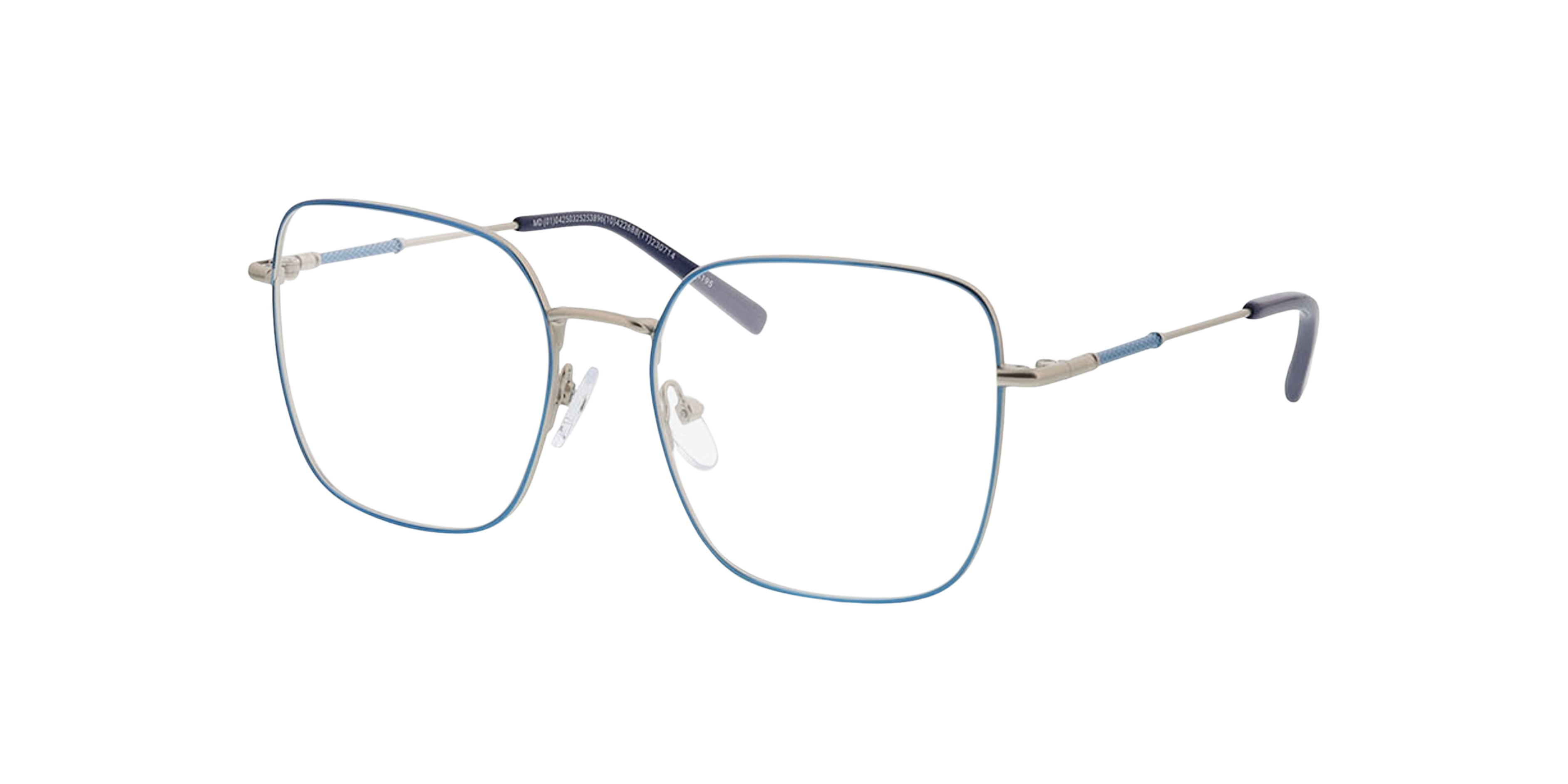 Tribeca Matzilver  &  blauw MetaalEyeglass Frames van B24, Hoekweergave
