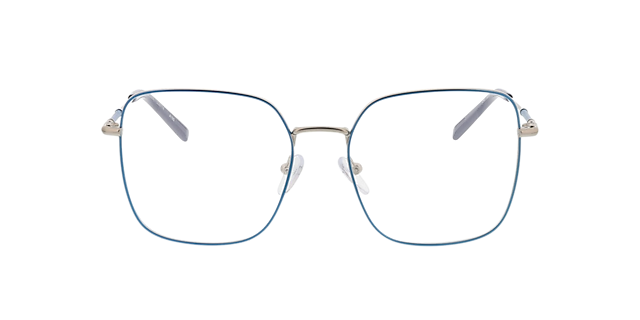 Tribeca Matzilver  &  blauw MetaalEyeglass Frames van B24, Vooraanzicht