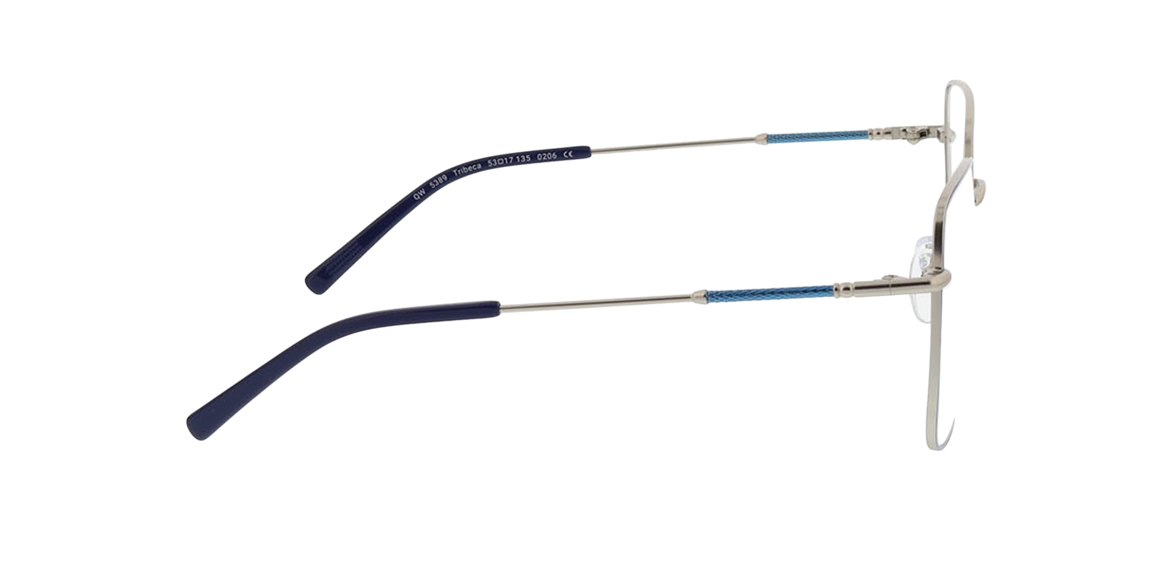 Tribeca Matzilver  &  blauw MetaalEyeglass Frames van B24, Zijaanzicht