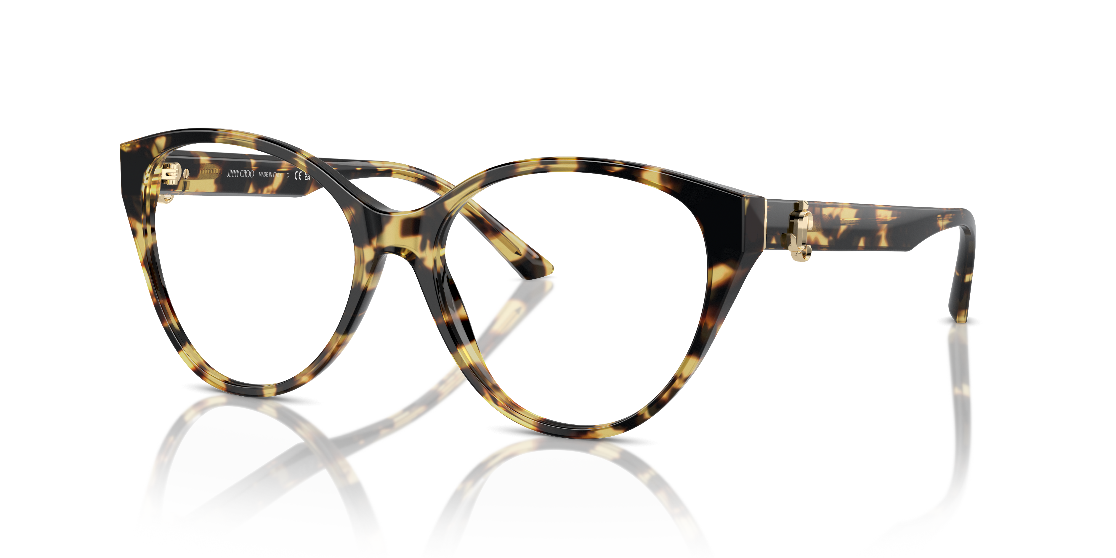 JC3009 Yellow Havana AcetaatEyeglass Frames van B24, Hoekweergave