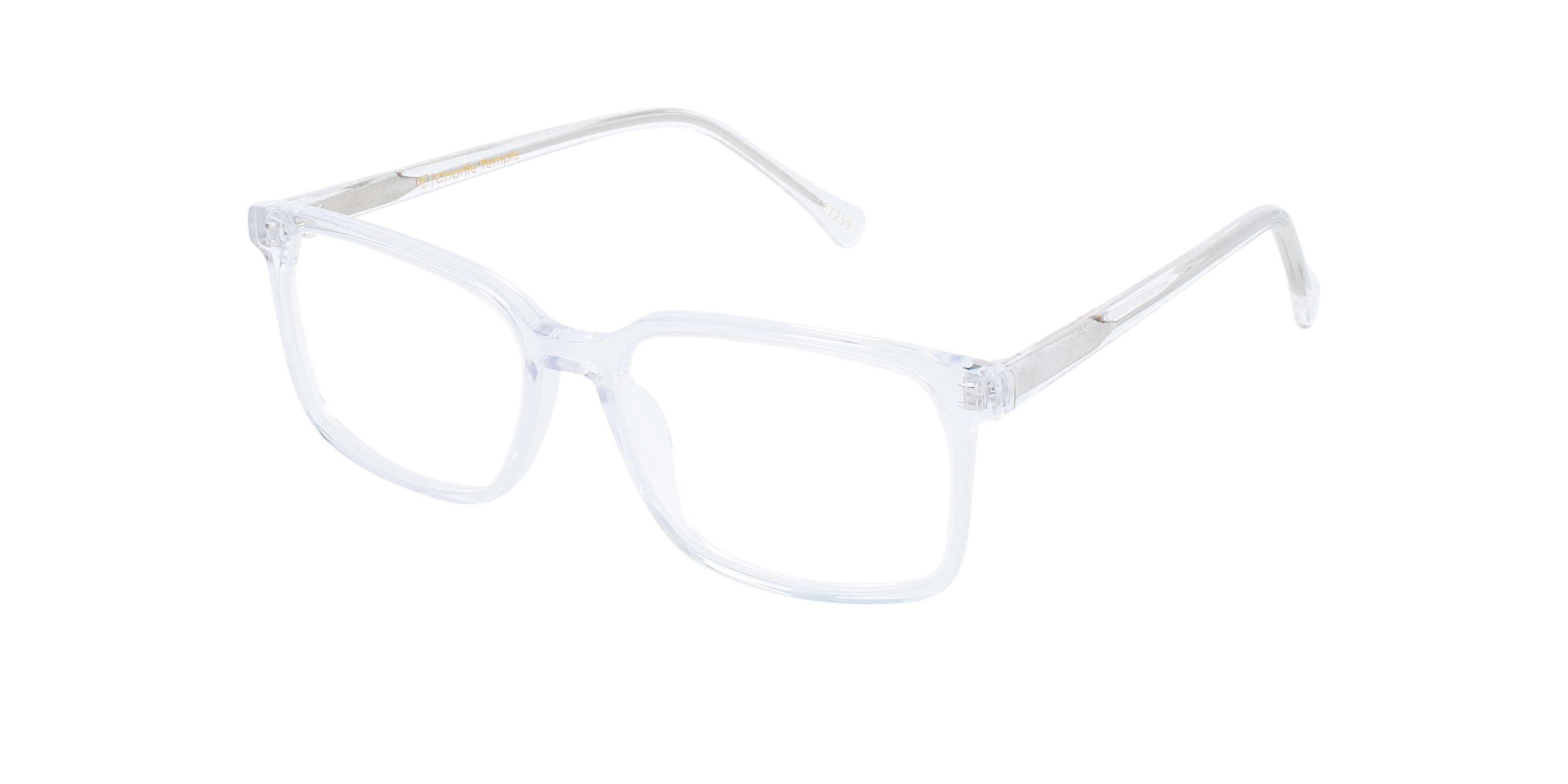 Mondrian White Crystal AcetaatEyeglass Frames van B24, Hoekweergave