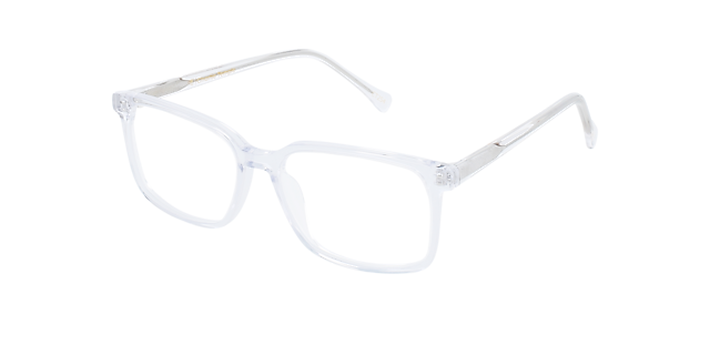 Mondrian White Crystal AcetaatEyeglass Frames van B24, Hoekweergave