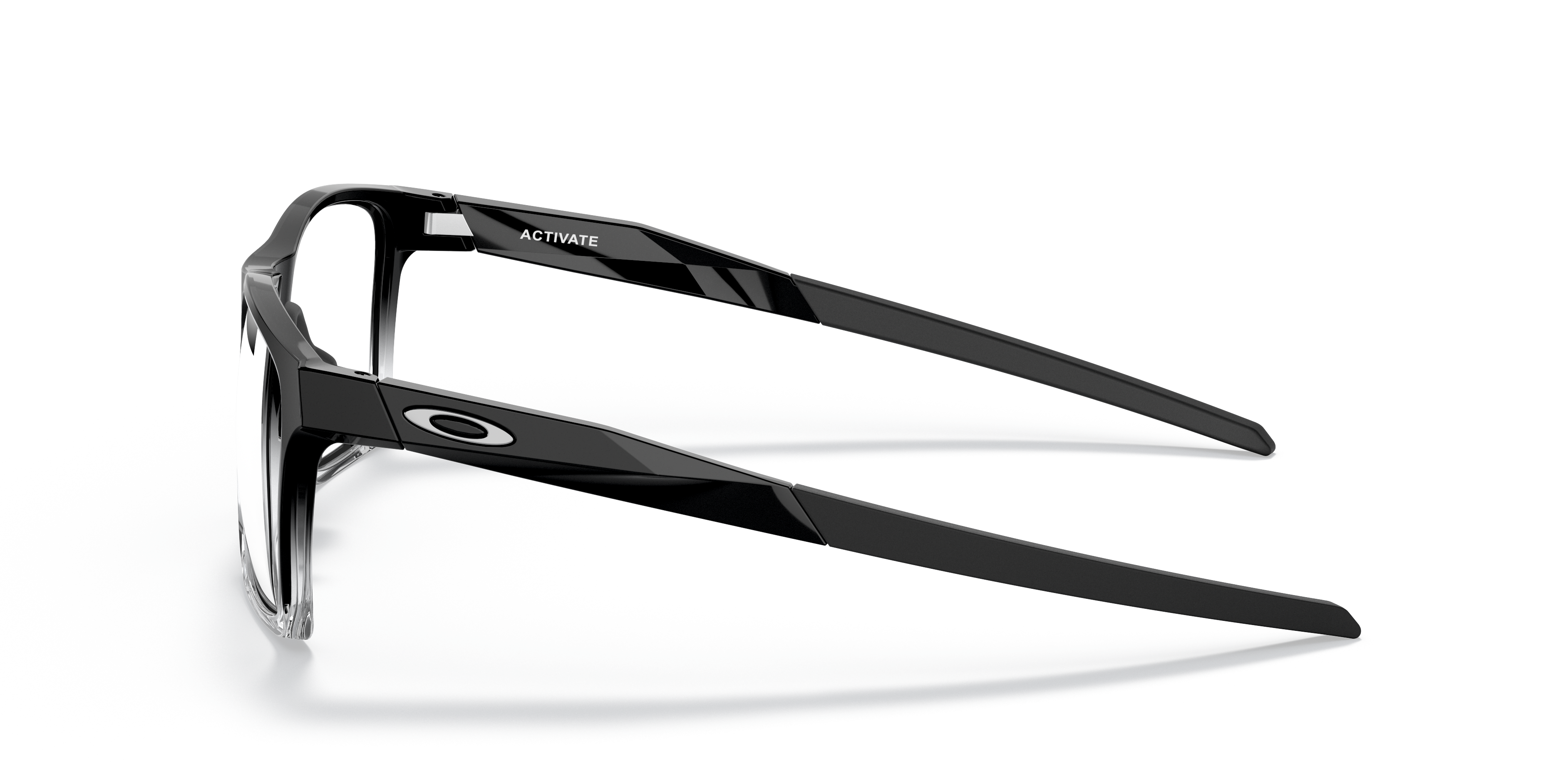 Activate Glanzend zwart overlopend KunststofEyeglass Frames van B24, Zijaanzicht