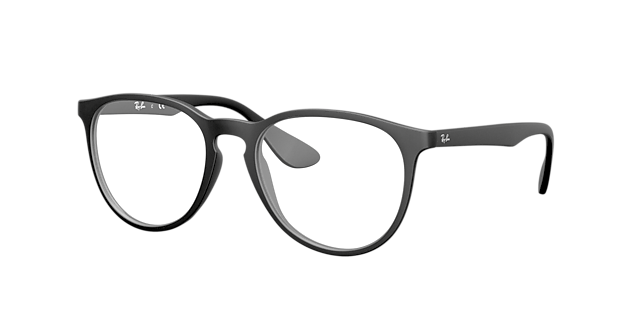 RB7046 Rubber zwart KunststofEyeglass Frames van B24, Hoekweergave