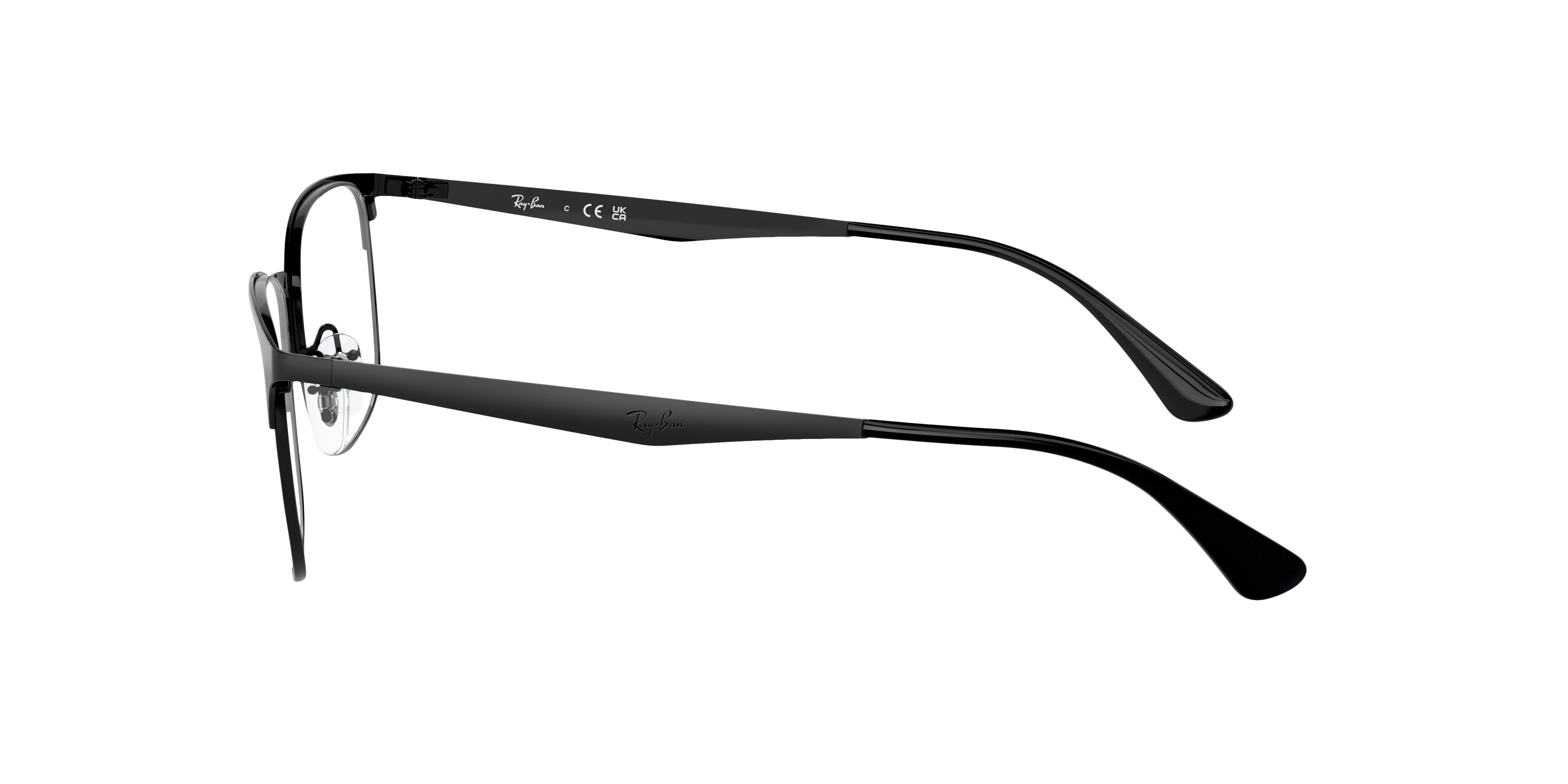 RB6421 Schwarz MetallEyeglass Frames von B24, Seitenansicht