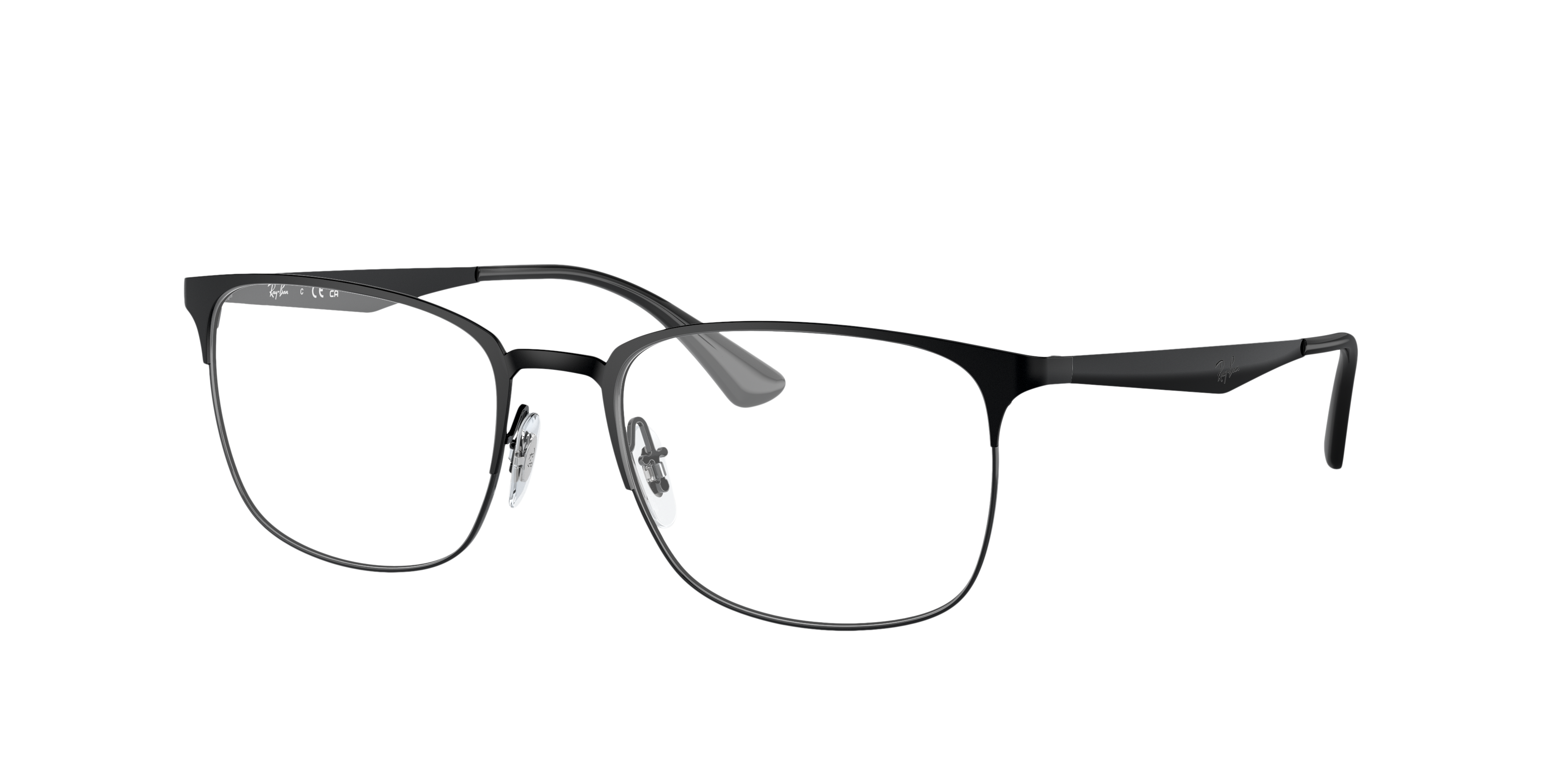 RB6421 Schwarz MetallEyeglass Frames von B24, Dreiviertelansicht