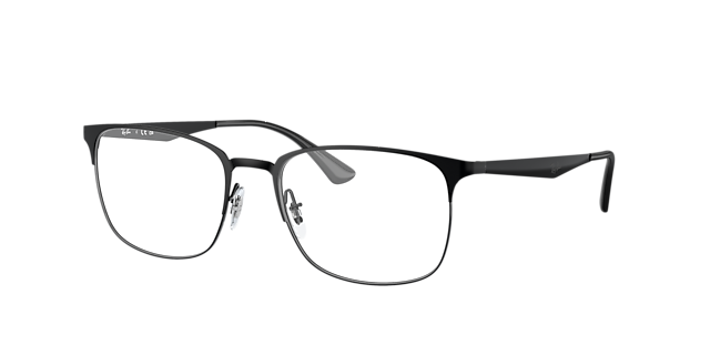 RB6421 Zwart MetaalEyeglass Frames van B24, Hoekweergave