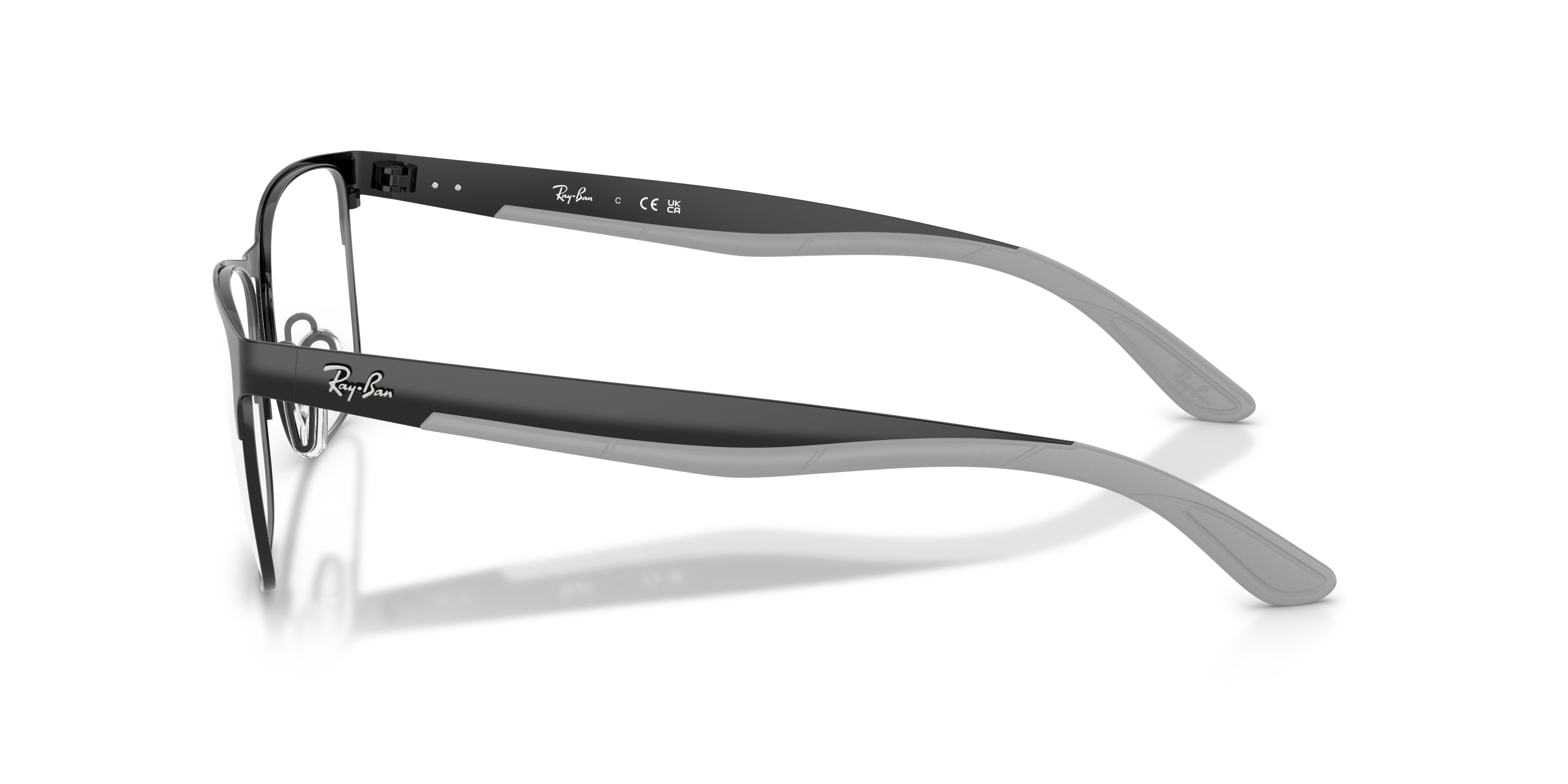 RB7550 Schwarz MetallEyeglass Frames von B24, Seitenansicht