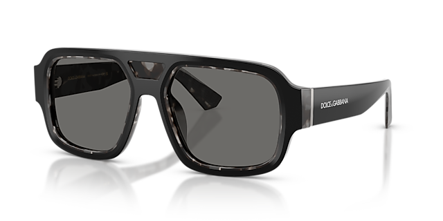 DG4516 Black On Grey Havana AcetatSunglass Frames von B24, Dreiviertelansicht