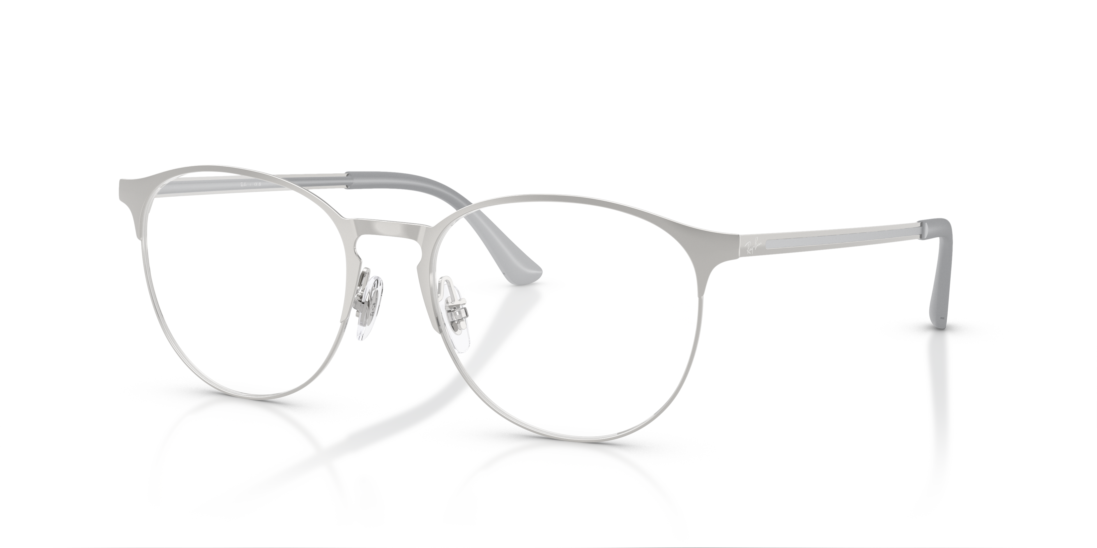 RB6375 Silver On Silver MetallEyeglass Frames von B24, Dreiviertelansicht