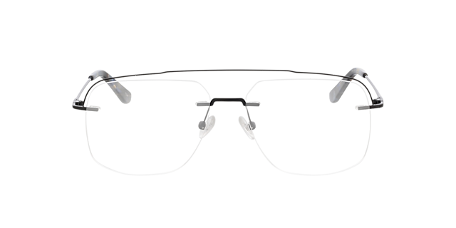 Lee Mattschwarz MetallEyeglass Frames von B24, Vorderansicht