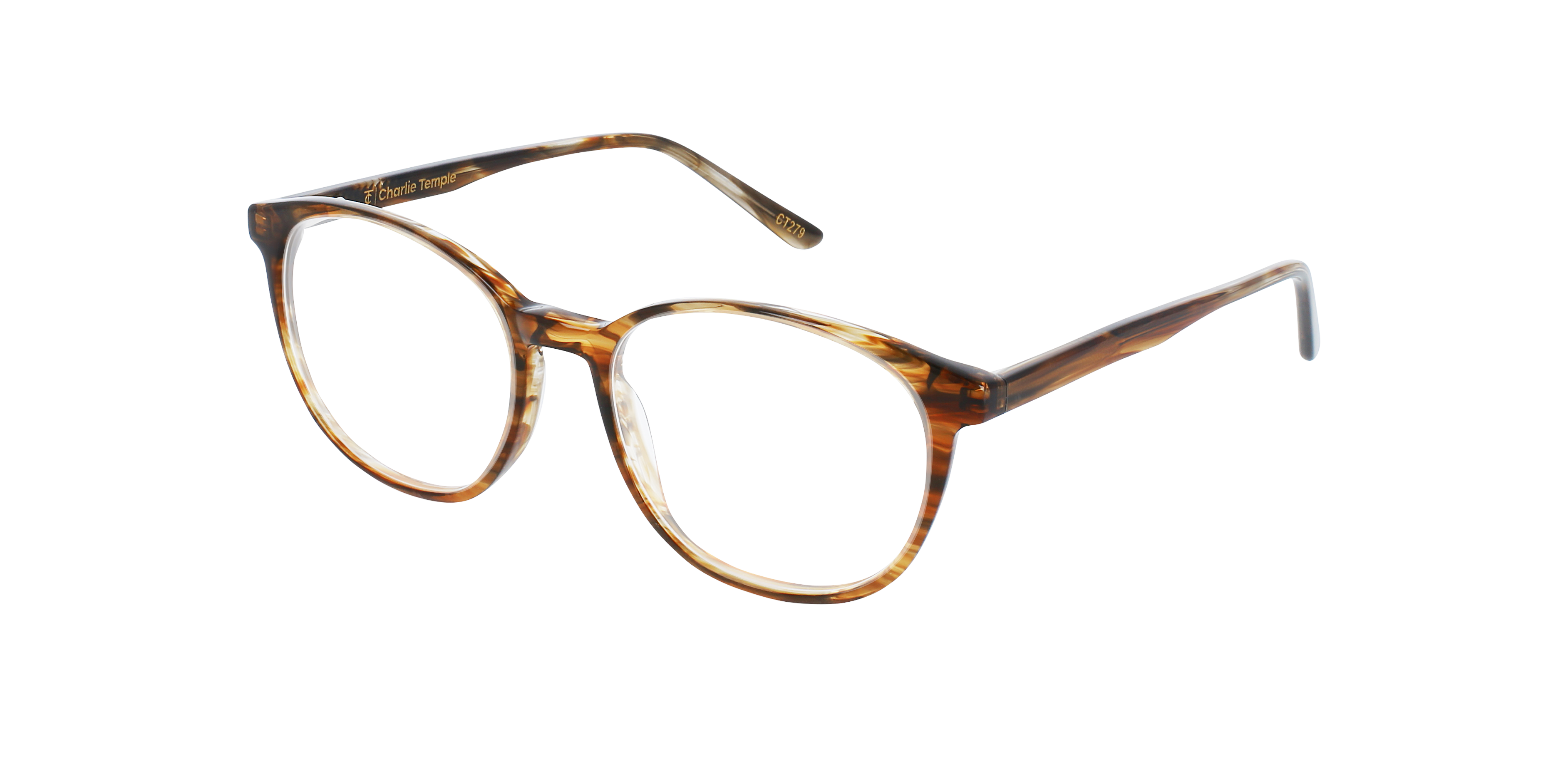 Sofia Brown Horizon AcetaatEyeglass Frames van B24, Hoekweergave