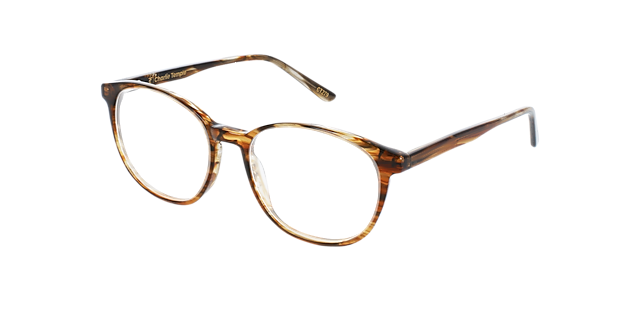 Sofia Brown Horizon AcetaatEyeglass Frames van B24, Hoekweergave