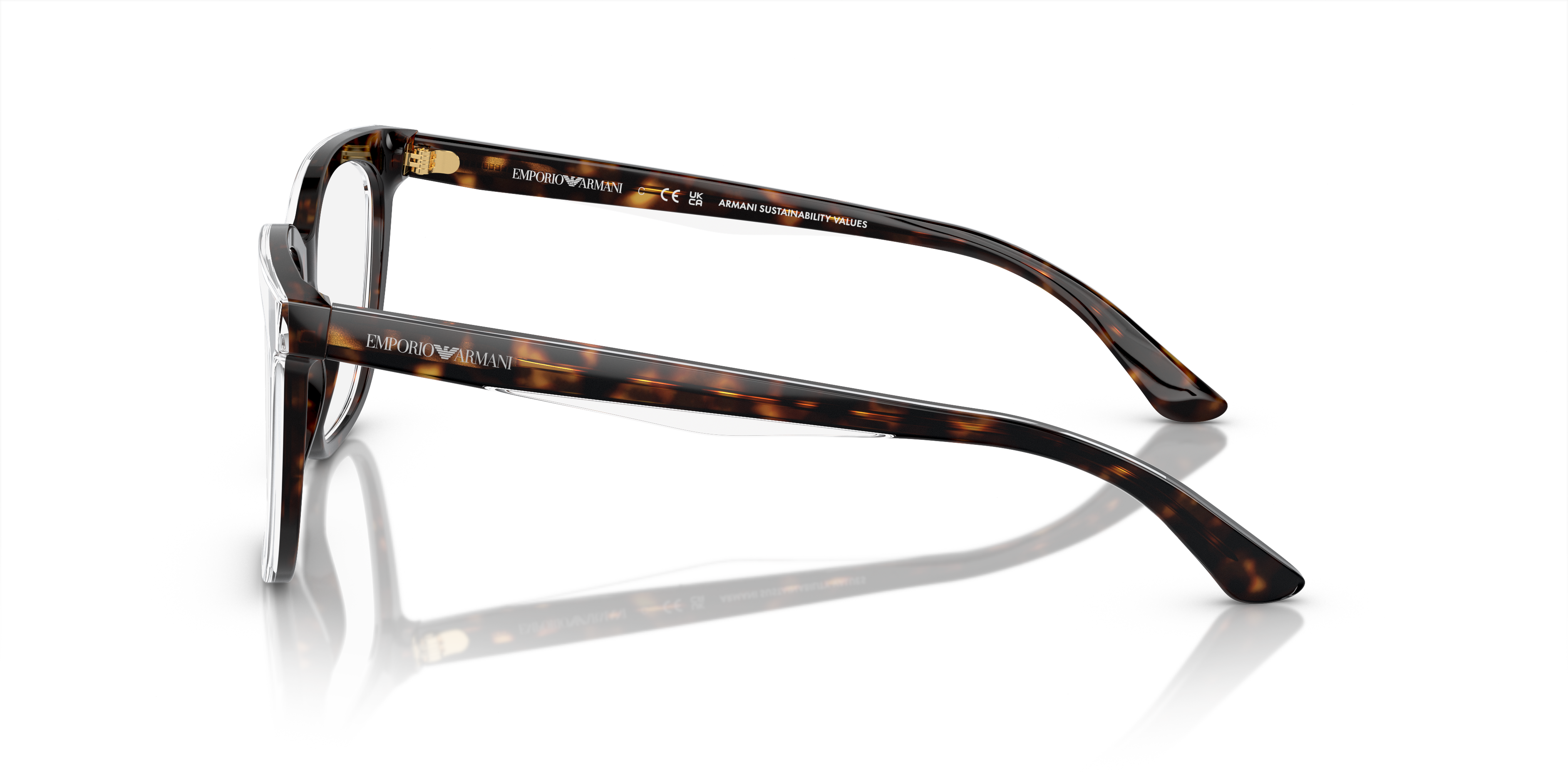 EA3228 Shiny Havana & Top Crystal AcetatEyeglass Frames von B24, Seitenansicht