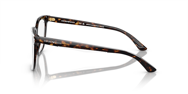 EA3228 Glanzend Havana & bovenkant kristal AcetaatEyeglass Frames van B24, Zijaanzicht