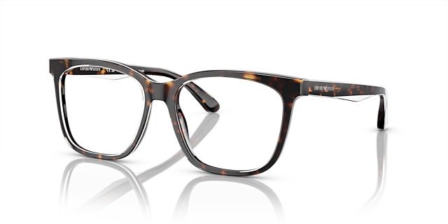 EA3228 Glanzend Havana & bovenkant kristal AcetaatEyeglass Frames van B24, Hoekweergave