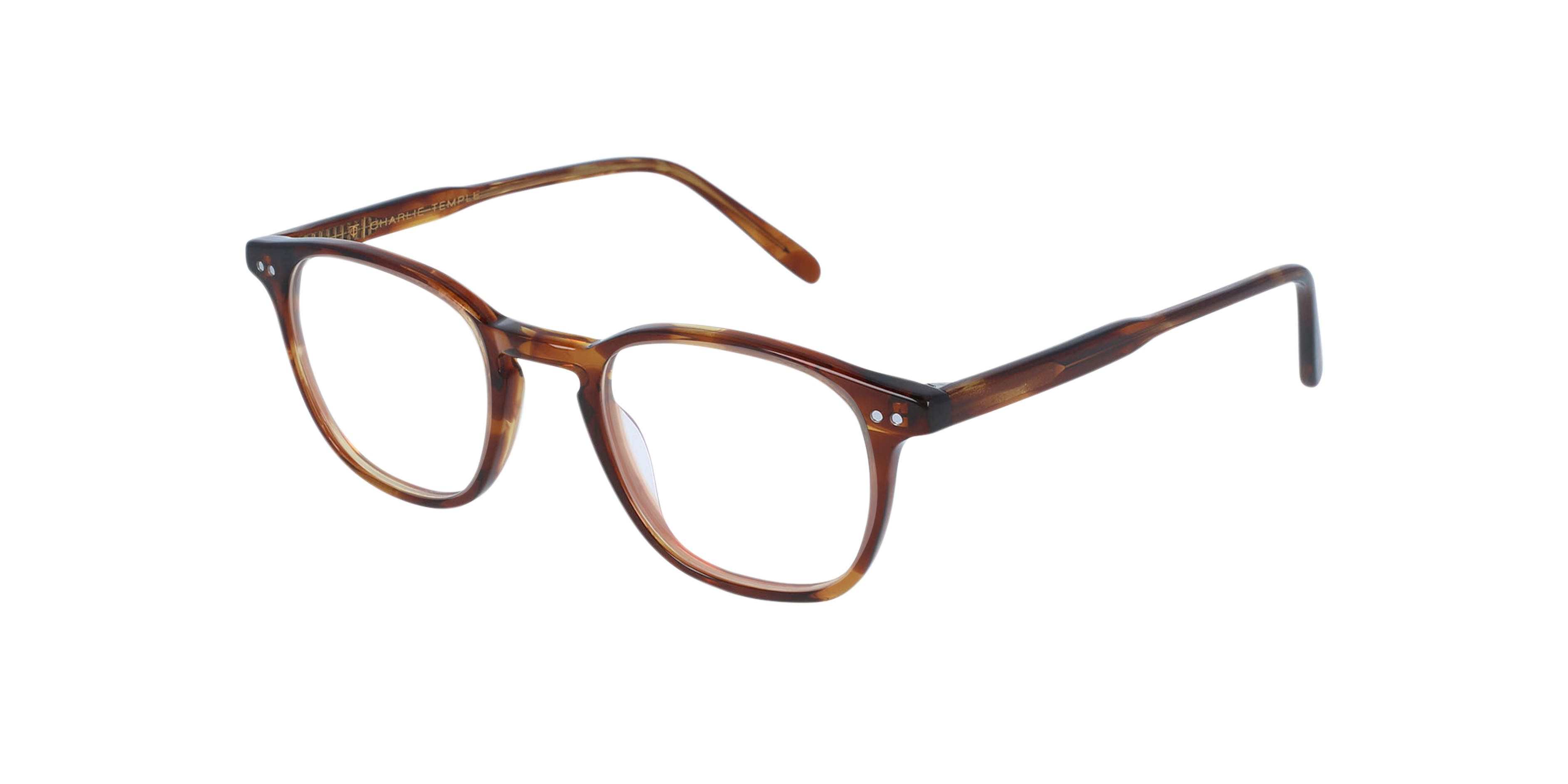 Clark Crystal Smokey Brown AcetaatEyeglass Frames van B24, Hoekweergave