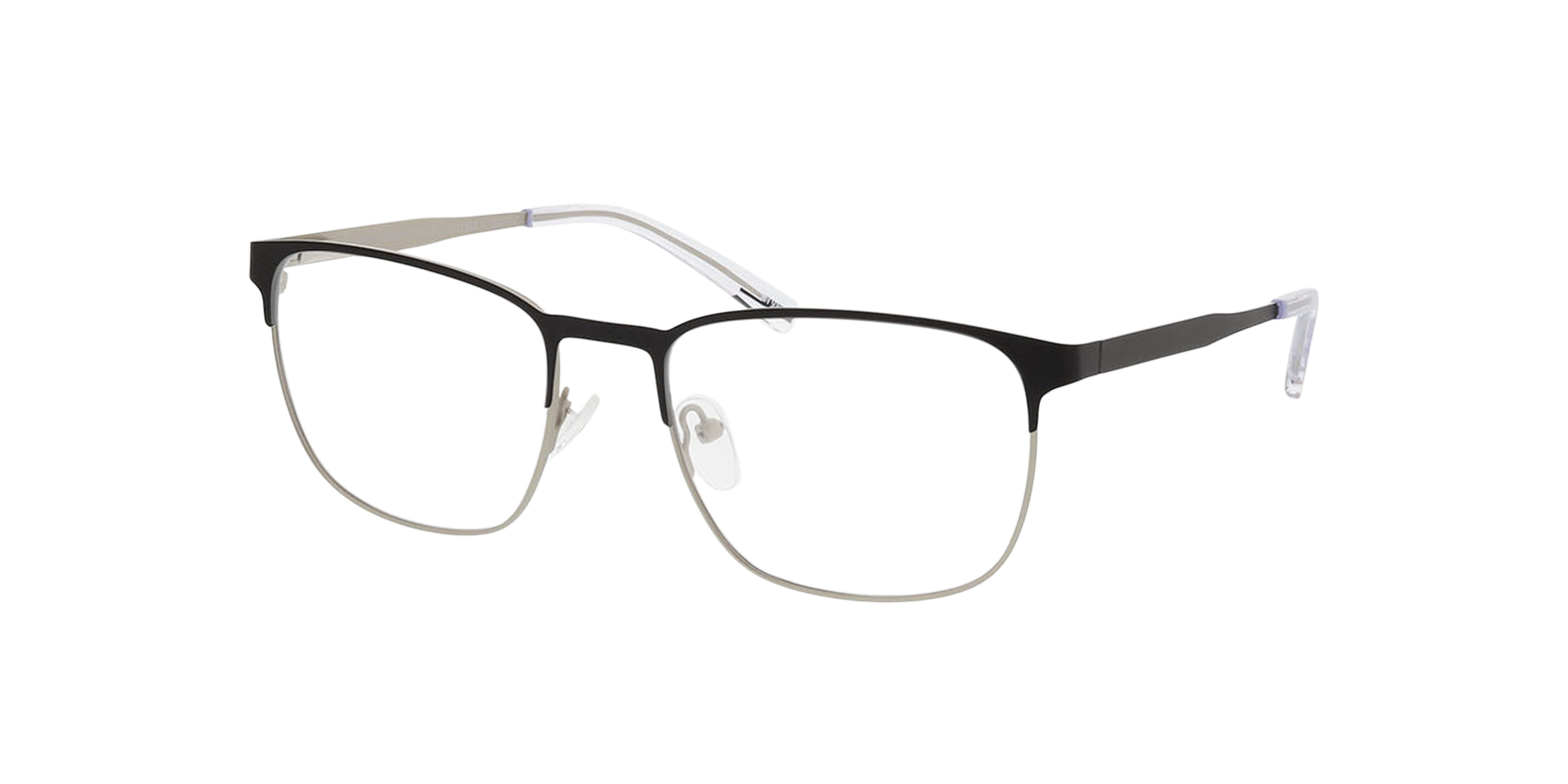 Hamilton Matzwart  &  matzilver MetaalEyeglass Frames van B24, Hoekweergave