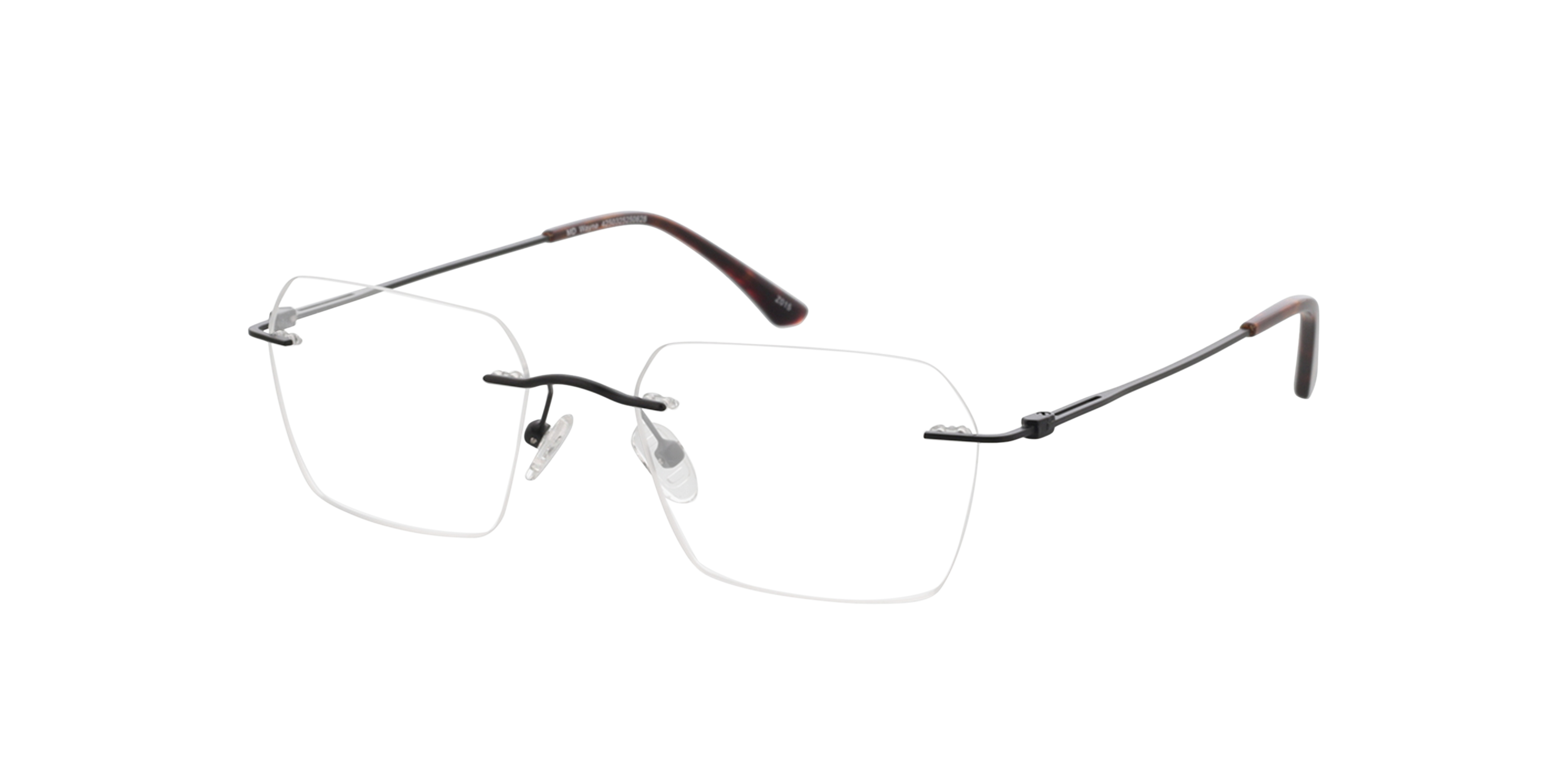 Wayne Matt Black  &  Havana MetallEyeglass Frames von B24, Dreiviertelansicht