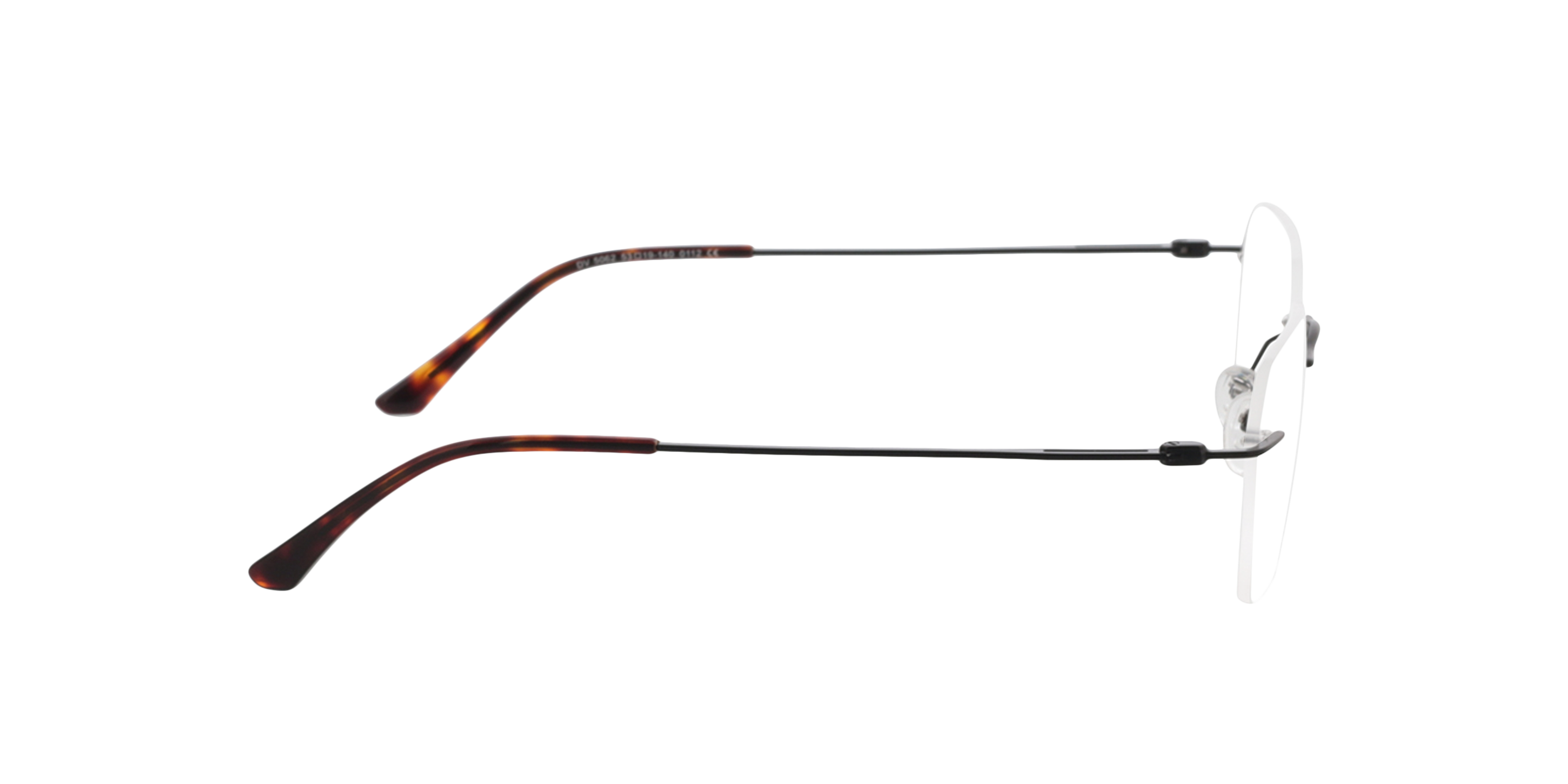 Wayne Matt Black  &  Havana MetallEyeglass Frames von B24, Seitenansicht