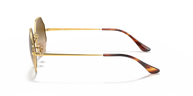 Octagon 1972 Arista Gold MetallSunglass Frames von B24, Seitenansicht