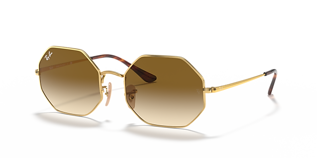 Octagon 1972 Arista Gold MetallSunglass Frames von B24, Dreiviertelansicht