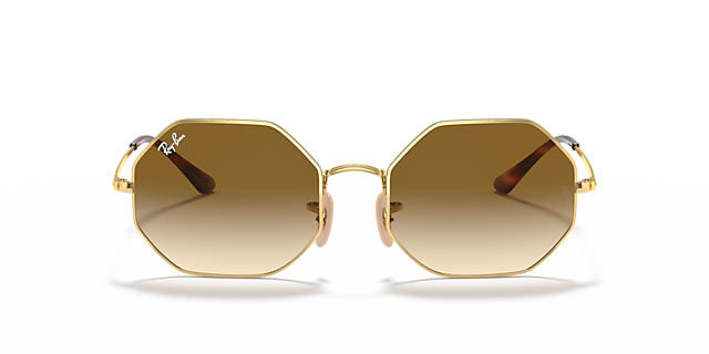Octagon 1972 Arista Gold MetallSunglass Frames von B24, Vorderansicht