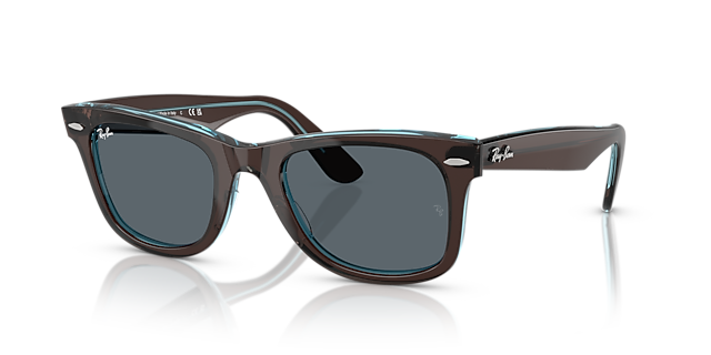 RB2140 Brown On Transparent Blue AcetatSunglass Frames von B24, Dreiviertelansicht