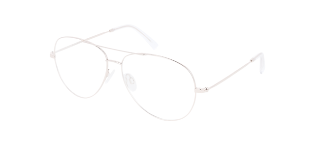 Maverick Platinum Silver Titanium TitaanEyeglass Frames van B24, Hoekweergave