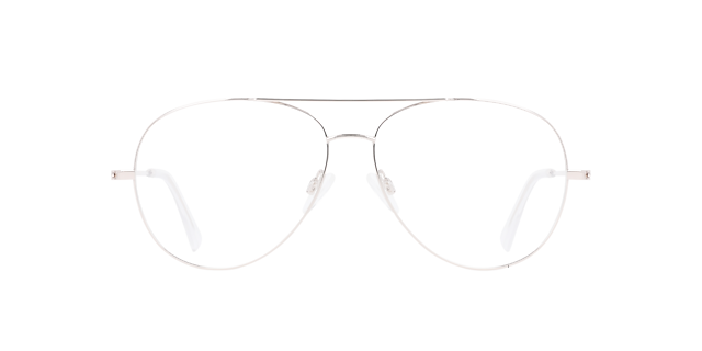 Maverick Platinum Silver Titanium TitaanEyeglass Frames van B24, Vooraanzicht