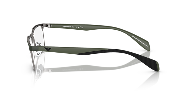 EA1149 Mat staalgrijs & groen MetaalEyeglass Frames van B24, Zijaanzicht