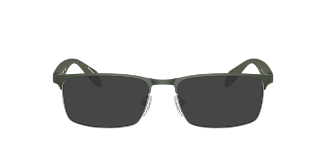 EA1149 Mat staalgrijs & groen MetaalEyeglass Frames van B24, met getinte lenzen