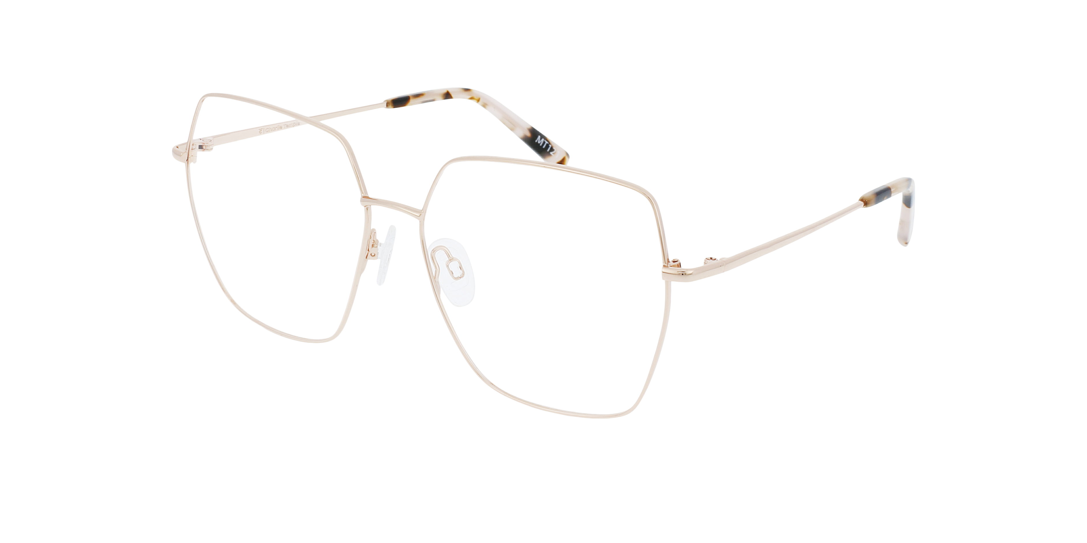 Vivien Rose Gold Metal MetaalEyeglass Frames van B24, Hoekweergave