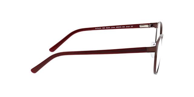 Lima Mat bordeauxrood MetaalEyeglass Frames van B24, Zijaanzicht