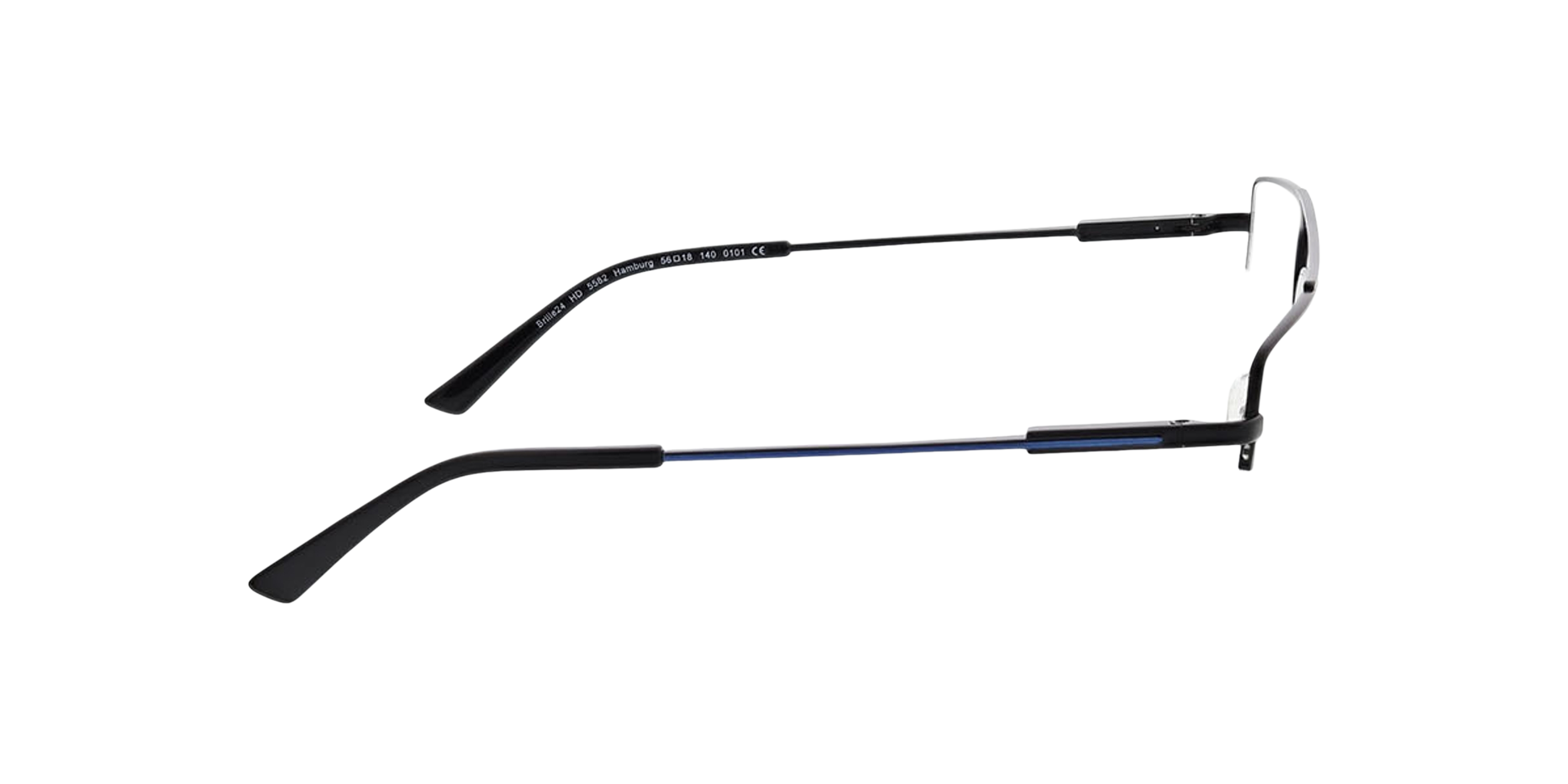 Hamburg Matzwart MetaalEyeglass Frames van B24, Zijaanzicht