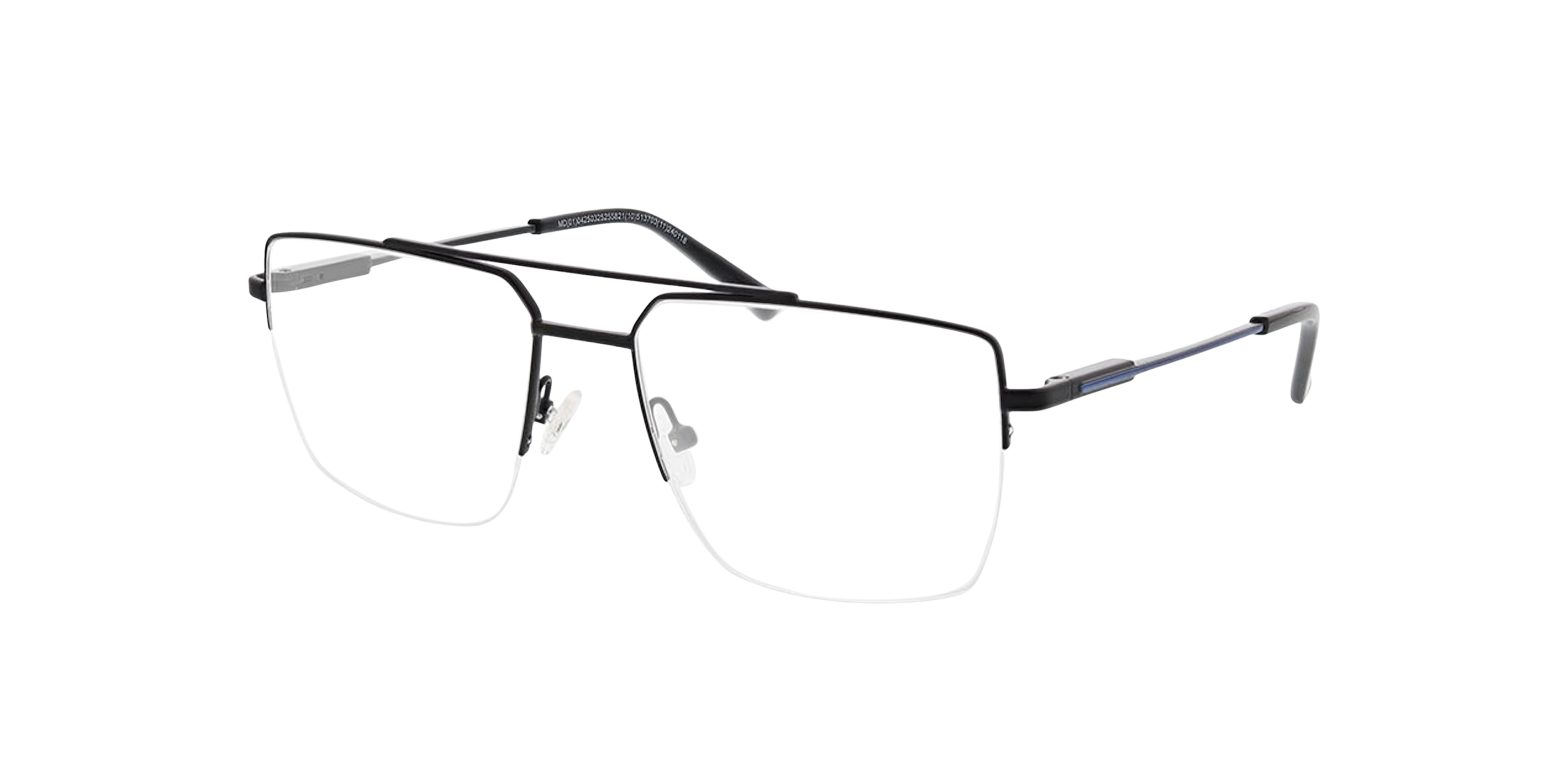 Hamburg Matzwart MetaalEyeglass Frames van B24, Hoekweergave