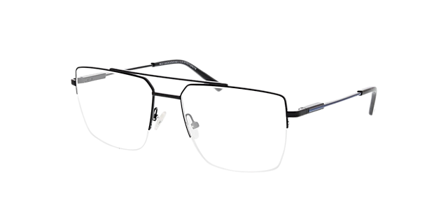Hamburg Matzwart MetaalEyeglass Frames van B24, Hoekweergave