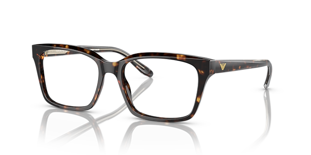 EA3219 Havana AcetaatEyeglass Frames van B24, Hoekweergave
