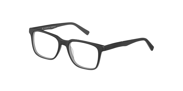 Balthazar Zwart AcetaatEyeglass Frames van B24, Hoekweergave