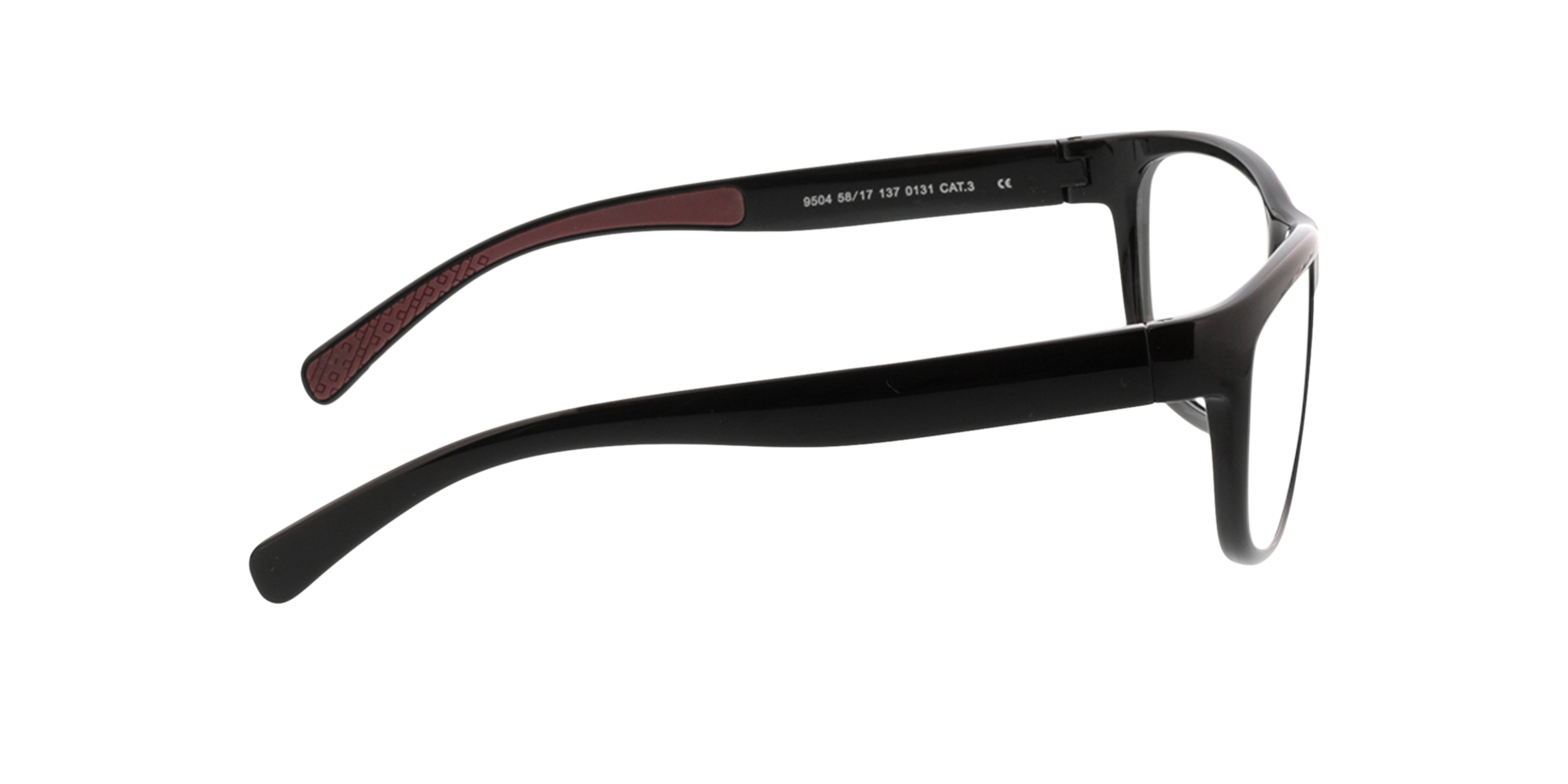 Pulse Schwarz & Rot KunststoffEyeglass Frames von B24, Seitenansicht