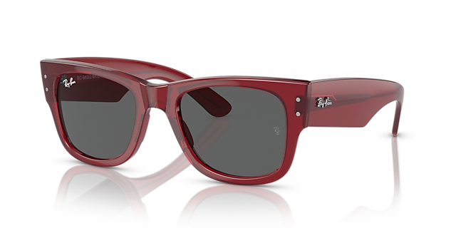 RB0840S Transparant Rood KunststofSunglass Frames van B24, Hoekweergave