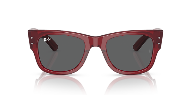 RB0840S Transparant Rood KunststofSunglass Frames van B24, Vooraanzicht